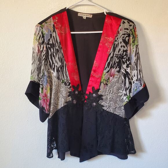 Vintage Spencer Alexis Womens M/L Maxi Dress Jacket Set Asian Inspired Patchwork - Picture 5 of 16